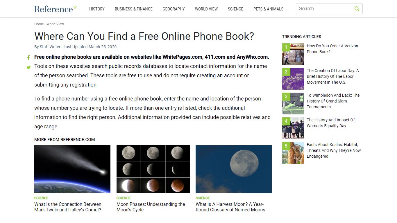 Where Can You Find a Free Online Phone Book? - Reference.com