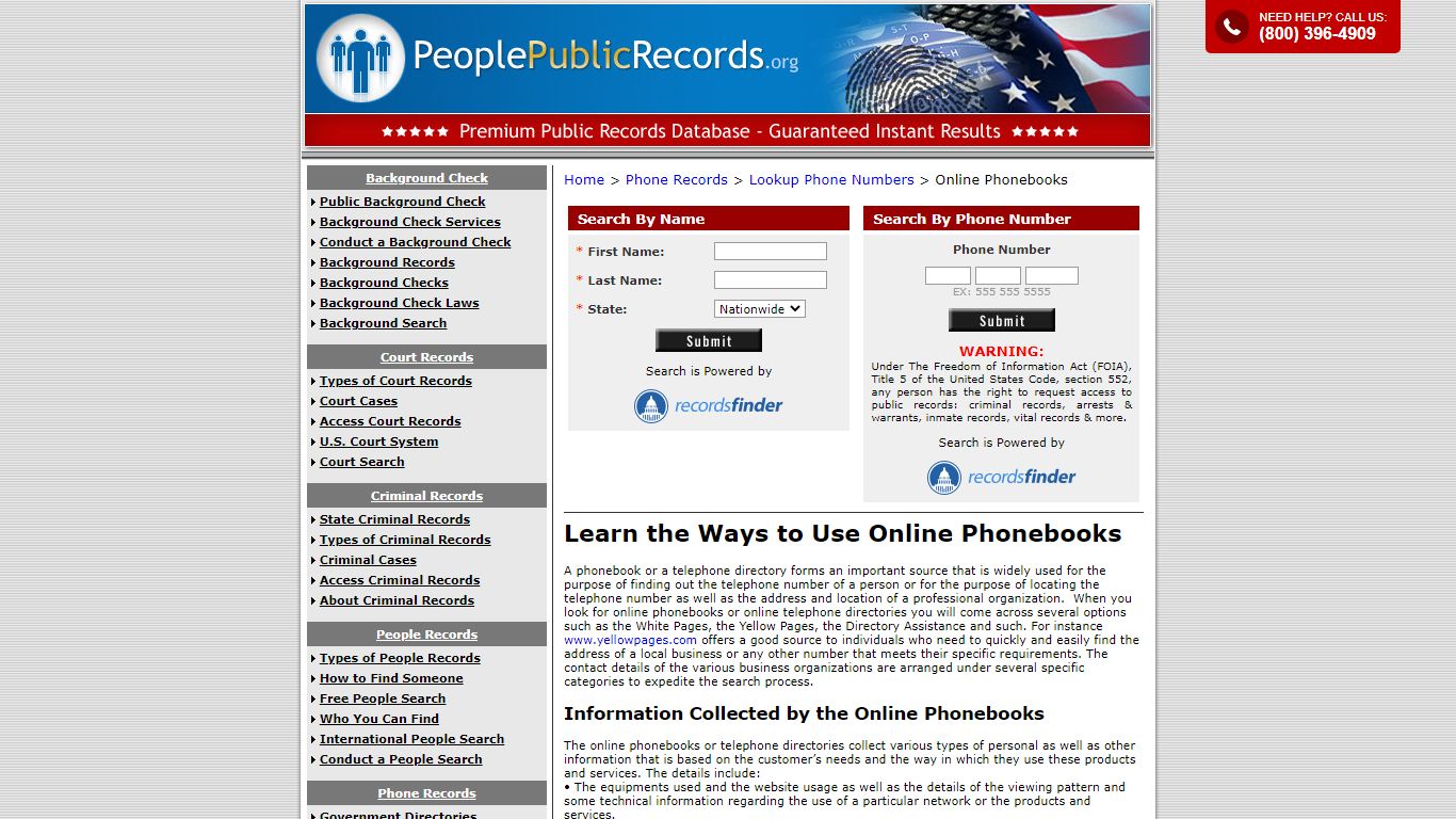 Learn the Ways to Use Online Phonebooks - PeoplePublicRecords.org